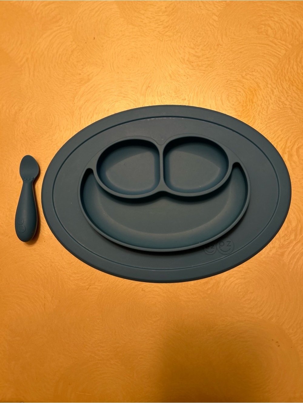 Toddler Silicone Suction Plate & Spoon Set - Slate Blue